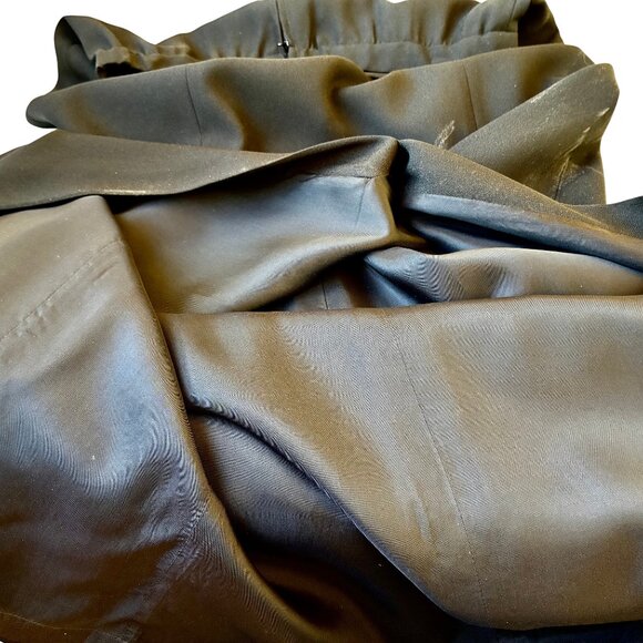 Vintage 80's Long Maxi Black Skirt Made in Hong Kong Deep Slit Lined Womens 12 - Picture 7 of 14